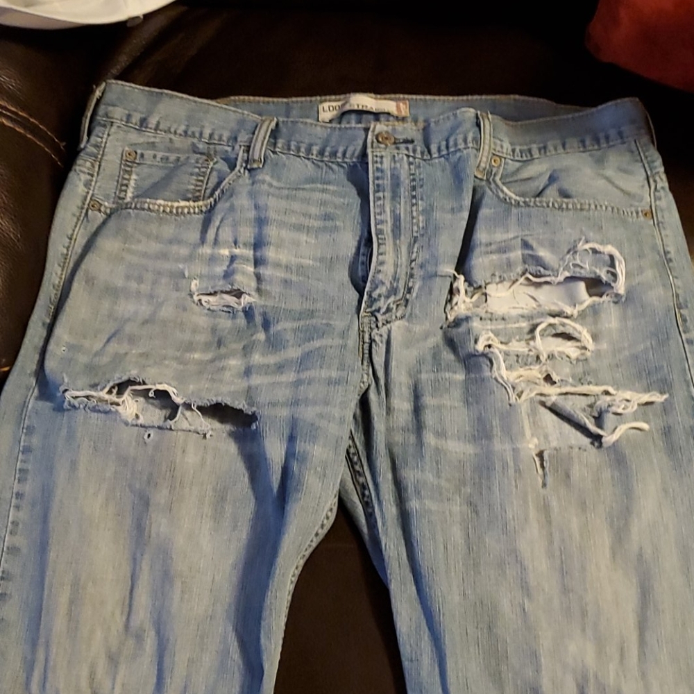 Levi's blue 569 distressed jeans mens sz 40x32